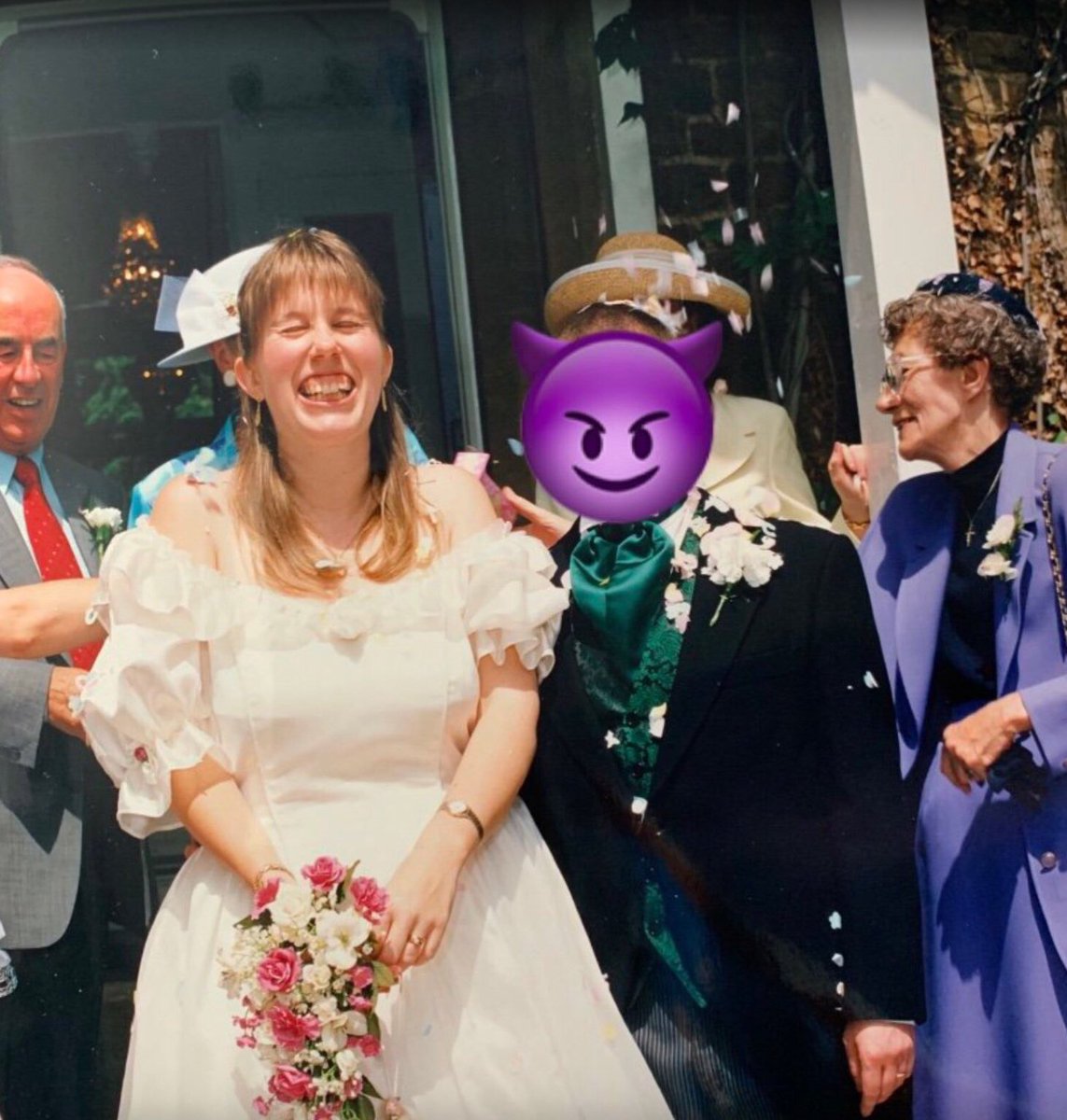 ycdillon's tweet photo. Happy anniversary to my purple headed, camera shy husband!!  I love you to the moon and back  💜💓💜💓

The last picture is what part of my wedding dress now looks like now #memorybears https://t.co/UpKmI4iYB5