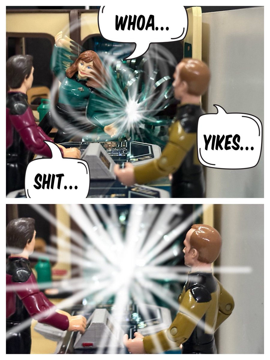 SpaceshipAddict's tweet photo. π€¦π»ββοΈ Hate to burst your warp bubble, Wesleyβ¦ But here we go again. #startrek #startrektng #shutupwesley #warpbubble #startreklegacy #startrekpicard #spacemom https://t.co/cOQfJshlch