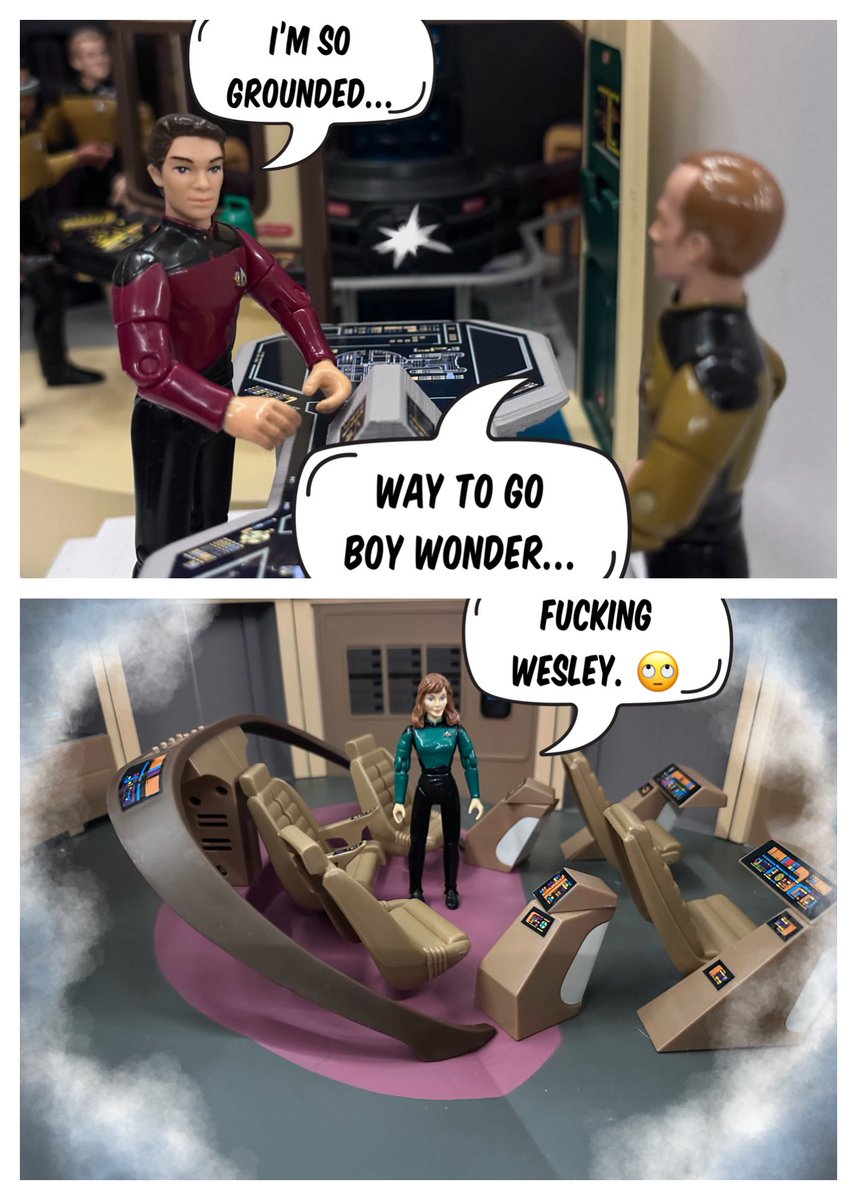 SpaceshipAddict's tweet photo. π€¦π»ββοΈ Hate to burst your warp bubble, Wesleyβ¦ But here we go again. #startrek #startrektng #shutupwesley #warpbubble #startreklegacy #startrekpicard #spacemom https://t.co/cOQfJshlch