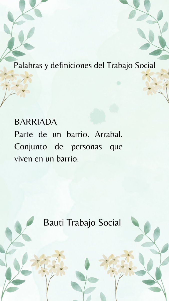 BautiSocial's tweet photo. #Palabras y #definiciones del #TrabajoSocial #BautiTrabajoSocial #Barriada #X #Twitter #TwitterLite https://t.co/U48uiNtAHI