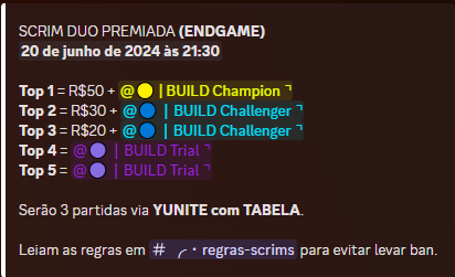 BUILDScrims's tweet photo. Hoje, às 21:30, Scrim duos premiada de R$100!  Não perca! Vamos juntos treinar para a FNCS! 🏆 #fortnite

https://t.co/i5s2Go36jd https://t.co/GrjsorzNbW