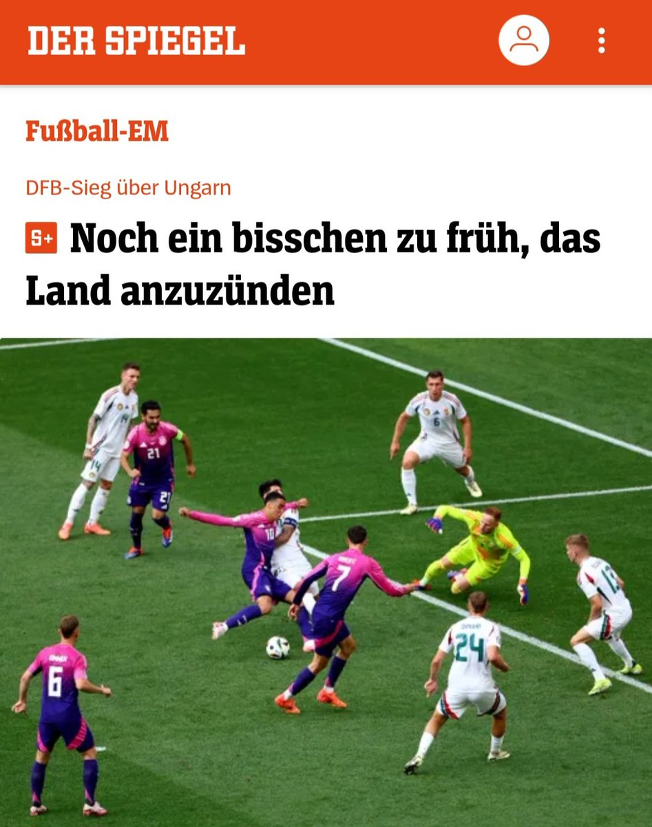 Wann ist denn der richtige Zeitpunkt, "das Land anzuzünden", <a href="/derspiegel/">DER SPIEGEL</a>? #EURO2024