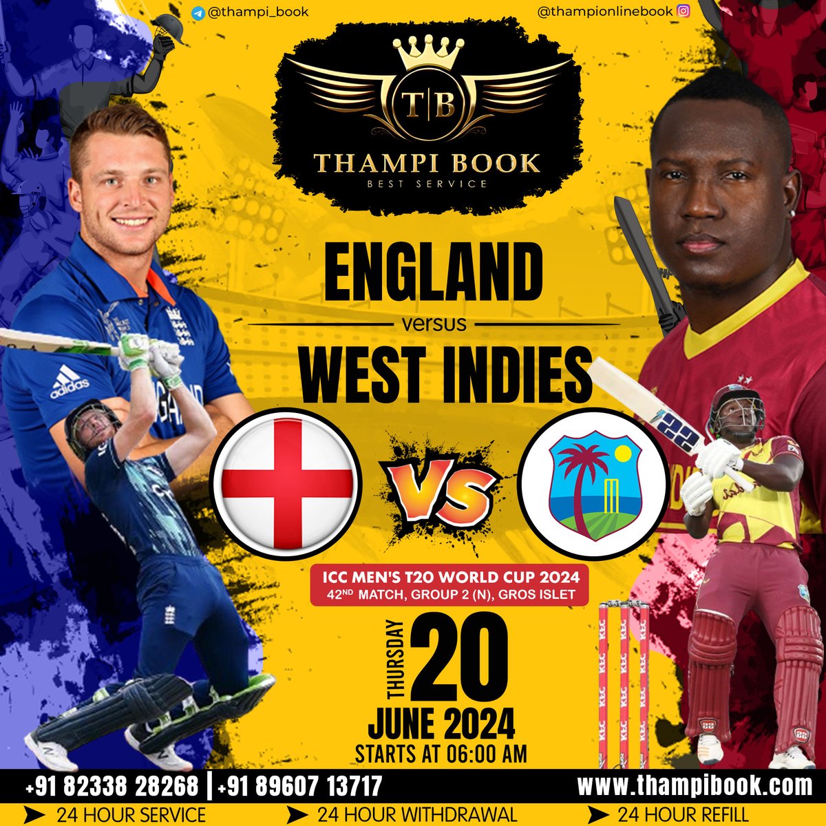 ThampiBook's tweet photo. THE THRILL BEGINS💥💥
T20 WORLD CUP🌎🏆🏏
👑 THAMPI ONLINE BOOK🪶
Asia's Largest Company
💫Estd 2016💫
🏏 Exciting Clash Alert
https://t.co/zCSYKwyeGU
https://t.co/qj1u9BRvyV
#india #T20 #cricket #betting #thampibook #fastdeposit
#onlinecricketid #onlinebettingid https://t.co/w4cCjsJV3s