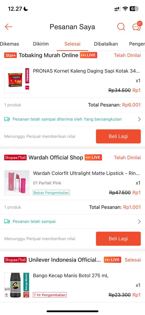 vancwouver's tweet image. biggest flex gua selalu hoki war flash sale barang2 murmer di oren 😅🫵🏻