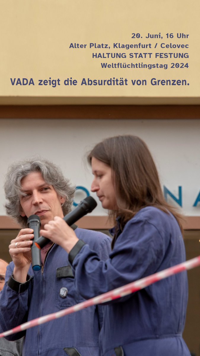 HEUTE!

#Weltflüchtlingstag - Haltung statt Festung um 16 Uhr am Alten Platz in #Klagenfurt / #Celovec

#Kunst, #Musik, #Statements, #Literatur und
VADA-#Theater - gegen Rassismus, für
#Menschenrechte. 

#kärnten #koroška #demo #artivism