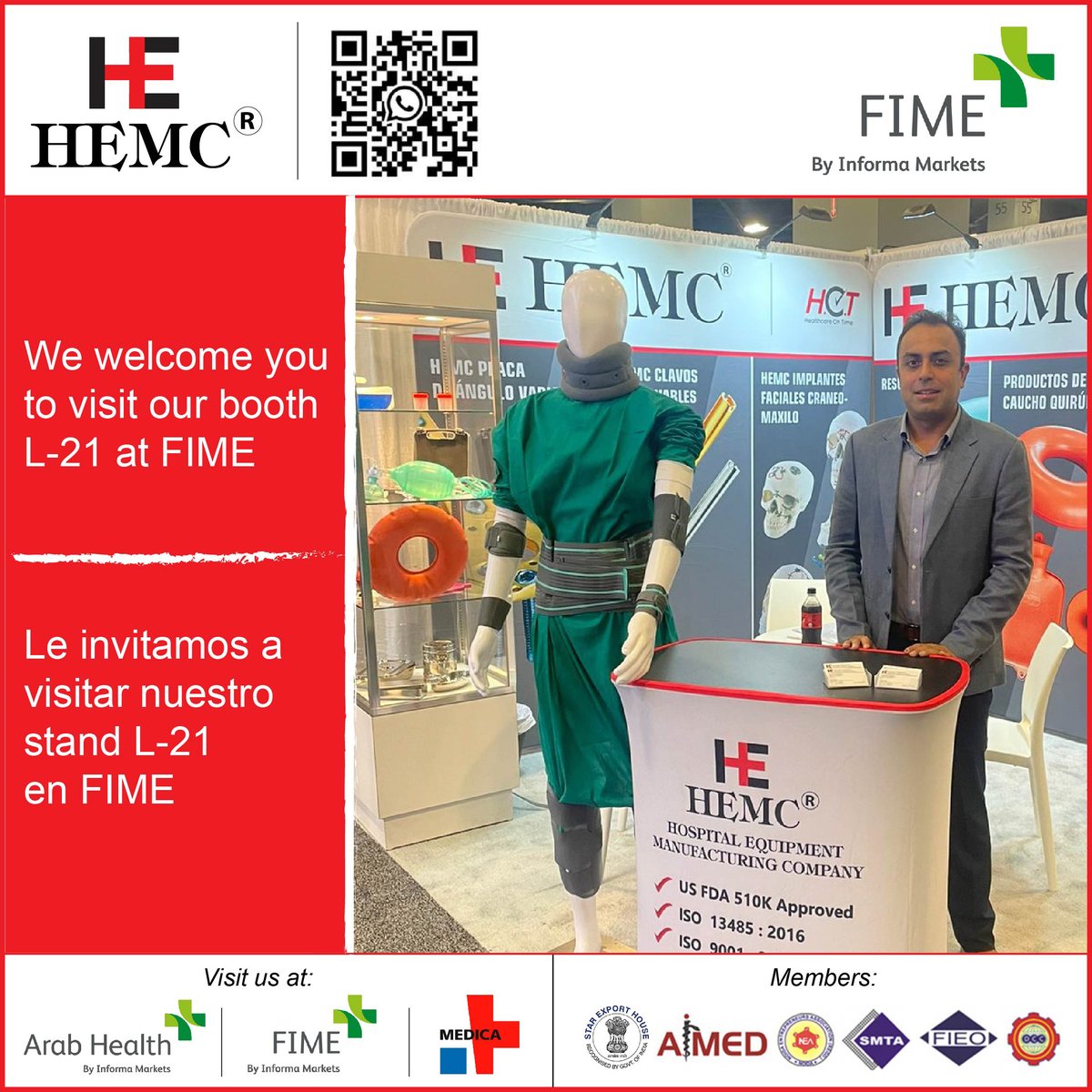 HemcOrtho's tweet image. We welcome you to visit our booth L-21 at FIME!
#FIME2024 #FIMEshow #FIME #medicaldevice #orthopedicimplants #traumaimplants #hemcmedical #hemcortho