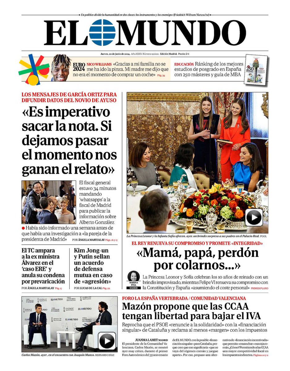 ☕  ¡Buenos días!
📰 La portada de El Mundo