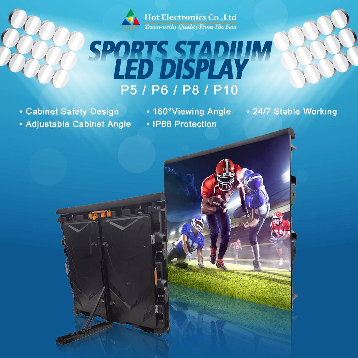 szledstar's tweet image. Hot Electronics Sports Stadium LED Display

✅Dimensions: 960x960x140mm
✅Pixel Pitch: 10mm, 8mm, 6.67mm,6mm
✅Excellent flatness between cabinets
✅Soft mask to protect the screen from the players’ impact
✅Convenient installation and software setup

#szledstar #stadiumledscreen