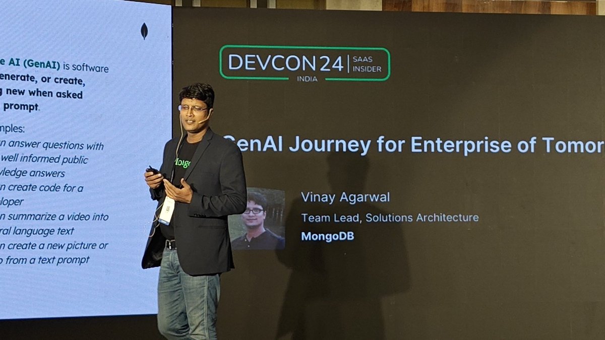 anuraj's tweet image. GenAI Journey for Enterprise of 
Tomorrow by Vinay Agarwal on SaaS Insider DEVCON 2024 #DevCon24 @SaaS_Insider