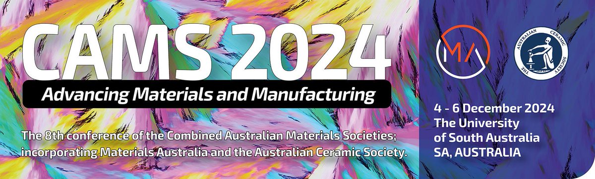 Closing date for abstracts for CAMS2024 is 01 July - we hope to see you there! Head to cams2024.com.au for more info #cams2024 #materialsscience #materialsengineering #materials #unisa #additivemanufacturing #advancingmaterials #advancingmanufacturing #Adelaide