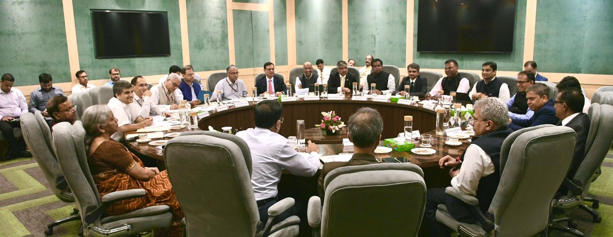 Union Minister for Finance &amp; Corporate Affairs Smt. <a href="/nsitharaman/">Nirmala Sitharaman</a> chairs the second Pre-Budget Consultation with leading experts of the financial and capital markets sector in connection with the forthcoming General Budget 2024-25 in New Delhi, today.

The #PreBudget consultation