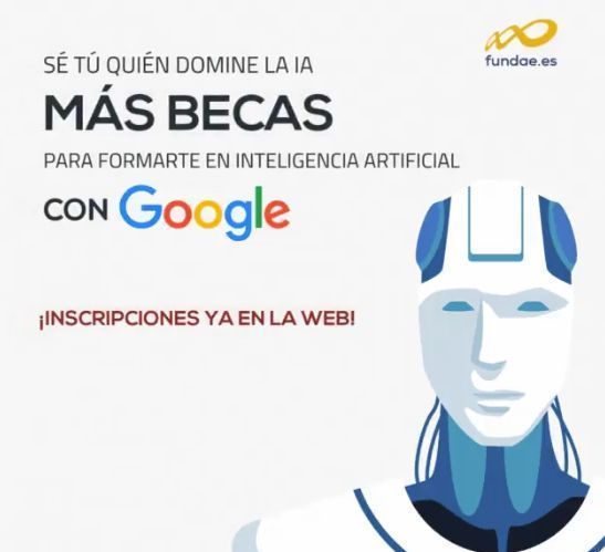 getafejovenX's tweet photo. Atención!! @fundae.es ofrece #Becas para formarte gratis como experto en Inteligencia Artificial #IA con @googleactivate "Fundamentos de IA de Google"
Puedes inscribirte YA! ➡https://t.co/rq78Qi18OE
#formaciongratuita #IA #cursostecnologicos https://t.co/ZuxtPfLrS8