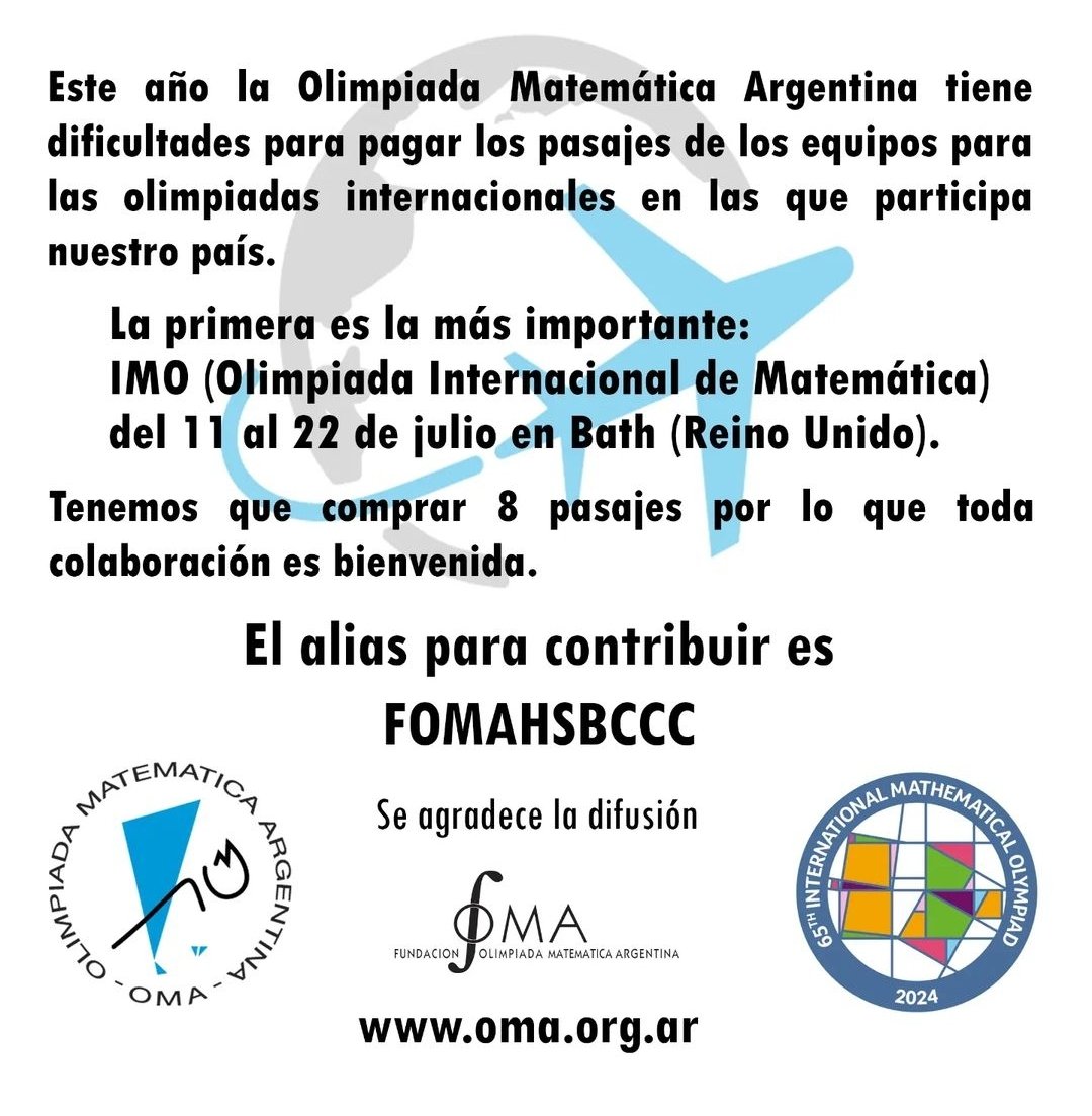 Qué lindo sería ver a las grandes del software argentino como <a href="/Globant/">Globant</a> o <a href="/Mercadolibre/">Mercado Libre</a> esponsoreando a nuestros equipos de olimpíadas matemáticas 👇