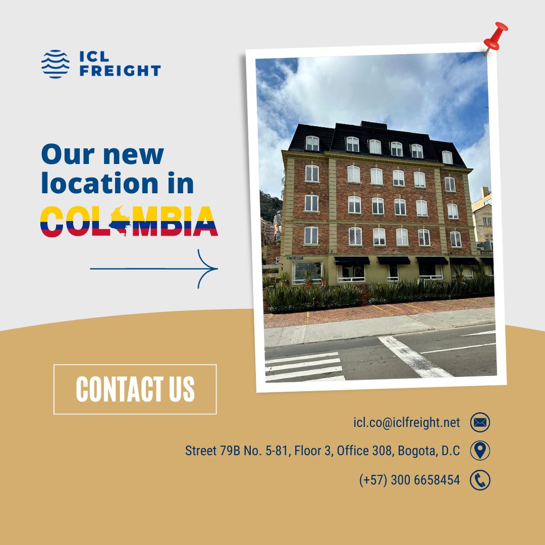 📢 Big news! ICL Freight is expanding and landing in Bogotá! 🎉

We are delighted to announce the opening of our new offices in the vibrant capital of Colombia. Bogotá, we are ready to revolutionize logistics and freight transportation!

#iclfreight
#differentlogistic