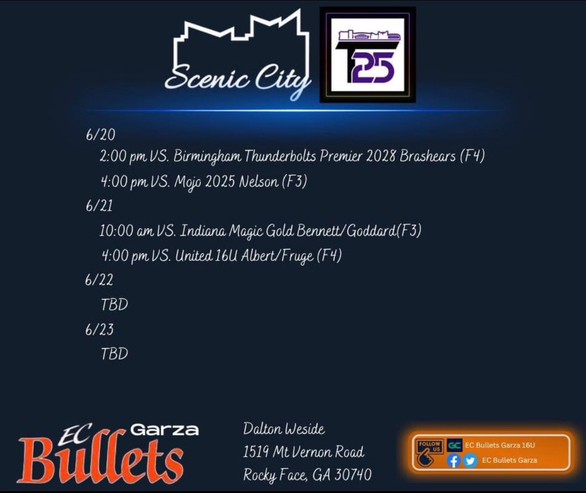 Super excited to play in Scenic City Top 25 this weekend!