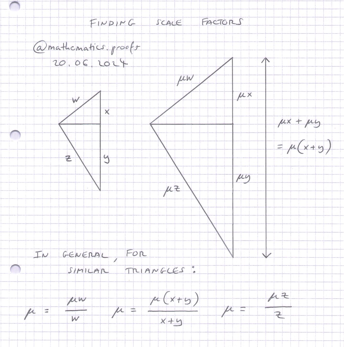 mathsproofs's tweet image. A simple generalisation for scale factors when dealing with similar #triangles. #gcsemaths #visualmath #sohchatoa