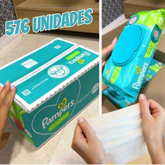 Pampers Lenços Umedecidos Aroma de Aloe Vera 576 Unidades