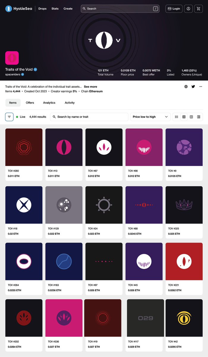 I have two great passions in the NFT space: Space Riders and trait collection. I’ve chosen to celebrate these themes in my submission for the #VOV creative challenge. 

Zoom in and browse the HystieSea marketplace to snipe a Trait of the Void. 

— Hystie 😎™️

<a href="/SpaceRidersXYZ/">Space Riders</a>