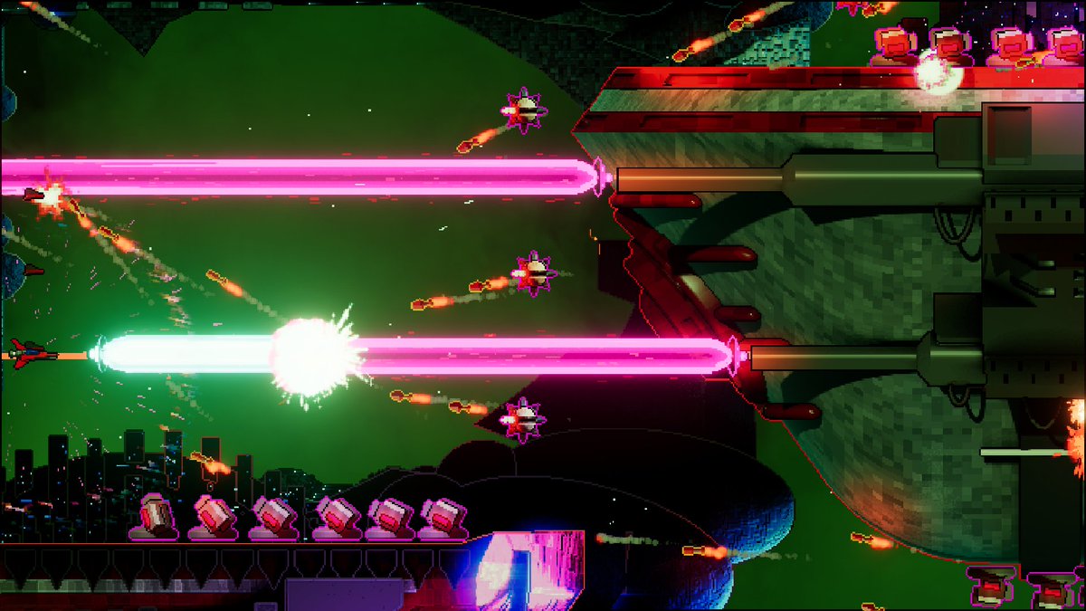 HitPStudio's tweet photo. Beam baaaattle!!!

#SchildmaidMX #shmup #indiegame #indiedev #consoleport #nintendoswitch #pixelart #STG同好会 https://t.co/hfUGR5HYXK