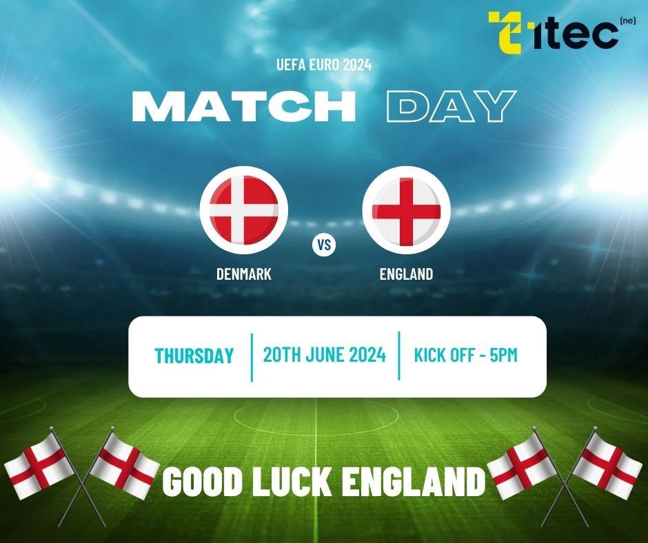🏴󠁧󠁢󠁥󠁮󠁧󠁿 𝗨𝗘𝗙𝗔 𝗘𝗨𝗥𝗢𝗦 𝟮𝟬𝟮𝟰 🏴󠁧󠁢󠁥󠁮󠁧󠁿

Tonight is England's first game in the Euros 2024 and they're playing against Denmark 🇩🇰

Kick-off is at 5pm, we'll be watching! Are you?

Good luck England!!!