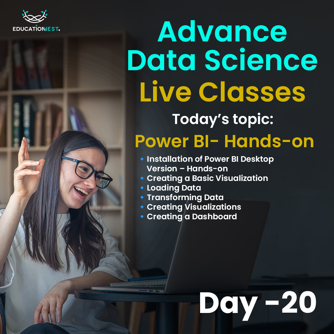 EducationNest's tweet image. Ready to #elevate your #datascience skills?

Join day 20 of our Free #AdvancedDataScience Course! Today, it&apos;s all about getting #hands-on with #PowerBI. Dive into practical exercises and create impactful #visualizations.

#DataScience #HandsOnLearning #TechSkills #EducationNest