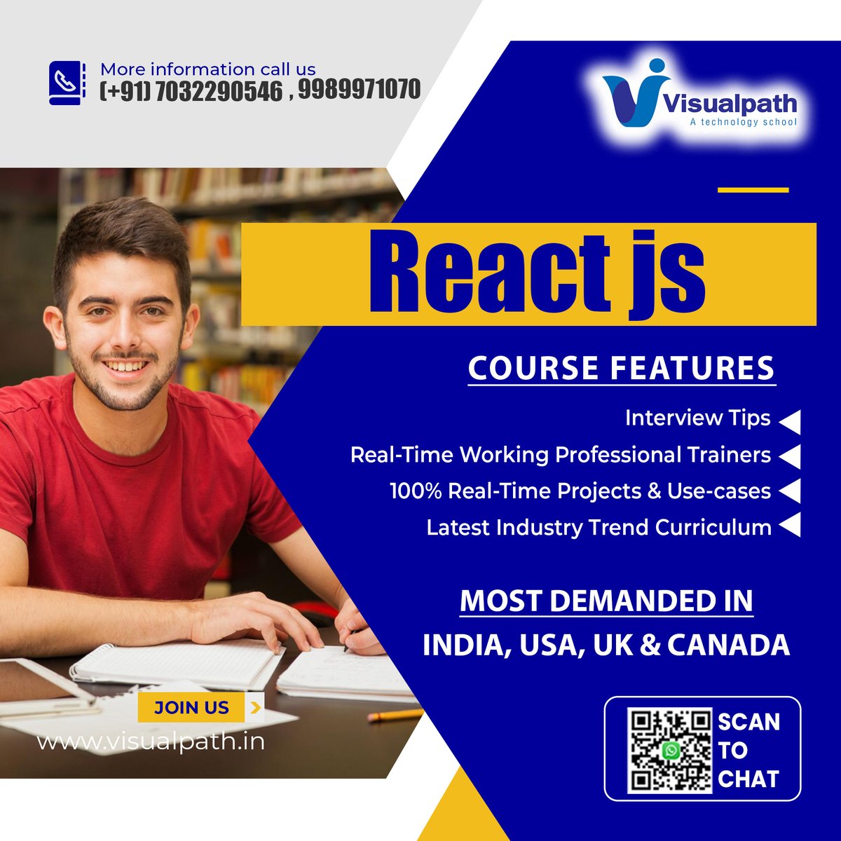 shivani812298's tweet image. #Visualpath offers an effective #ReactJSOnlineTraining in Hyderabad Program led. Please take advantage of our #reactjstraining in Hyderabad! . Contact us at +91-9989971070.
Visit : visualpath.in/ReactJs-Traini…
#ReactJS #React #reactnative #Redux #api #router #nodejs #javascript