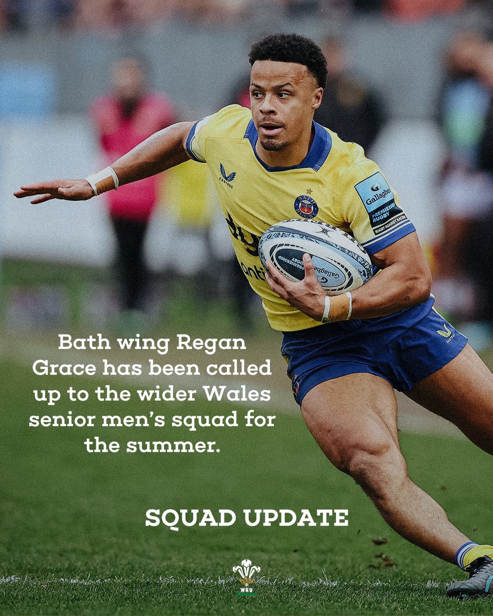 BathBytes (@bathbytes) on Twitter photo Wow!!! Congratulations <a href="/ReganGrace5/">Regan Grace</a>
<a href="/BathRugby/">Bath Rugby</a>'s winger called into the <a href="/WelshRugbyUnion/">Welsh Rugby Union ๐ด๓ ง๓ ข๓ ท๓ ฌ๓ ณ๓ ฟ</a> wider squad Wow!!! Congratulations <a href="/ReganGrace5/">Regan Grace</a>
<a href="/BathRugby/">Bath Rugby</a>'s winger called into the <a href="/WelshRugbyUnion/">Welsh Rugby Union ๐ด๓ ง๓ ข๓ ท๓ ฌ๓ ณ๓ ฟ</a> wider squad