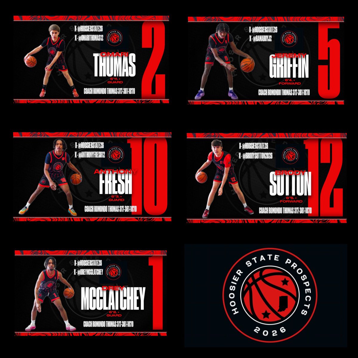 Hoosier State Prospects 2026 (@hoosierstate26) on Twitter photo Hoosier State Prospects players who will be playing in the Charlie Hughes Shootout!
Franklin Community HS plays Sat/Sun <a href="/omarithomas12/">Omari Thomas</a> & <a href="/BamaboyJ2/">Jeremy Griffin</a>
Charlestown HS plays Fri
<a href="/anthonyfresh08/">Anthony Fresh</a>
Westfield HS plays Sat/Sun
<a href="/BrodySutton2026/">Brody Sutton</a>
Taylor HS plays Fri
<a href="/DreyMcclatchey/">Just.Drey</a> Hoosier State Prospects players who will be playing in the Charlie Hughes Shootout!
Franklin Community HS plays Sat/Sun <a href="/omarithomas12/">Omari Thomas</a> & <a href="/BamaboyJ2/">Jeremy Griffin</a>
Charlestown HS plays Fri
<a href="/anthonyfresh08/">Anthony Fresh</a>
Westfield HS plays Sat/Sun
<a href="/BrodySutton2026/">Brody Sutton</a>
Taylor HS plays Fri
<a href="/DreyMcclatchey/">Just.Drey</a>