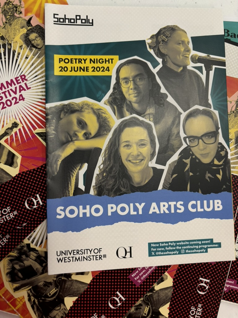 Deborah Finding (@deborahfinding) on Twitter photo Sneak preview of tonight's EPIC line up at <a href="/thesohopoly/">The Soho Poly</a> summer festival poetry night: @TheLeano @EveEllis14 @billie_poet <a href="/CarolineDruitt/">Caroline Druitt</a> - being poet-in-residence here has been an absolute blast 🥳📚🎤 Sneak preview of tonight's EPIC line up at <a href="/thesohopoly/">The Soho Poly</a> summer festival poetry night: @TheLeano @EveEllis14 @billie_poet <a href="/CarolineDruitt/">Caroline Druitt</a> - being poet-in-residence here has been an absolute blast 🥳📚🎤