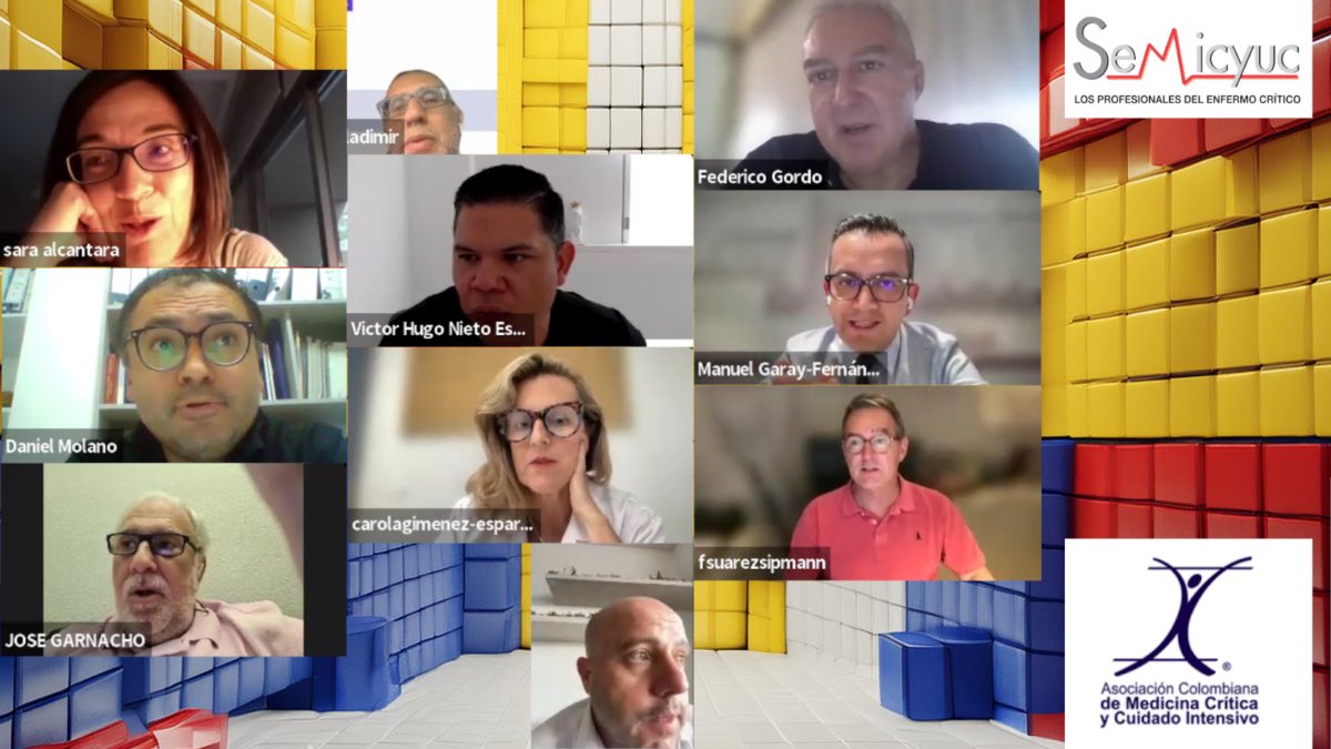 Colaboración entre Sociedsdes científicas: reunión virtual SEMICYUC <a href="/semicyuc/">SEMICYUC</a> y de la Asociación Colombiana de Medicina Crítica y Cuidado Intensivo <a href="/AMCI_Colombia/">AMCI</a>. Trabajo en equipo, líneas de investigación y esfuerzo académico colaborativo #AmciSomosTodos