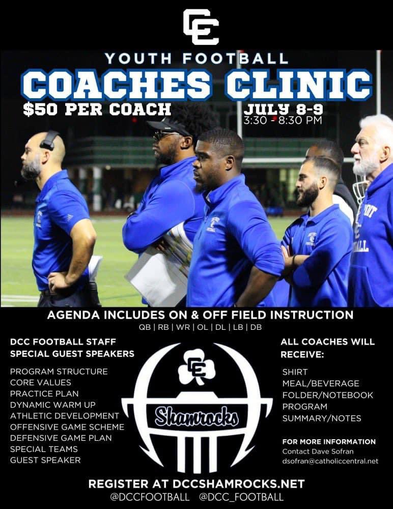 Register for CC Football Youth Camps and Clinics at dccshamrocks.net!
