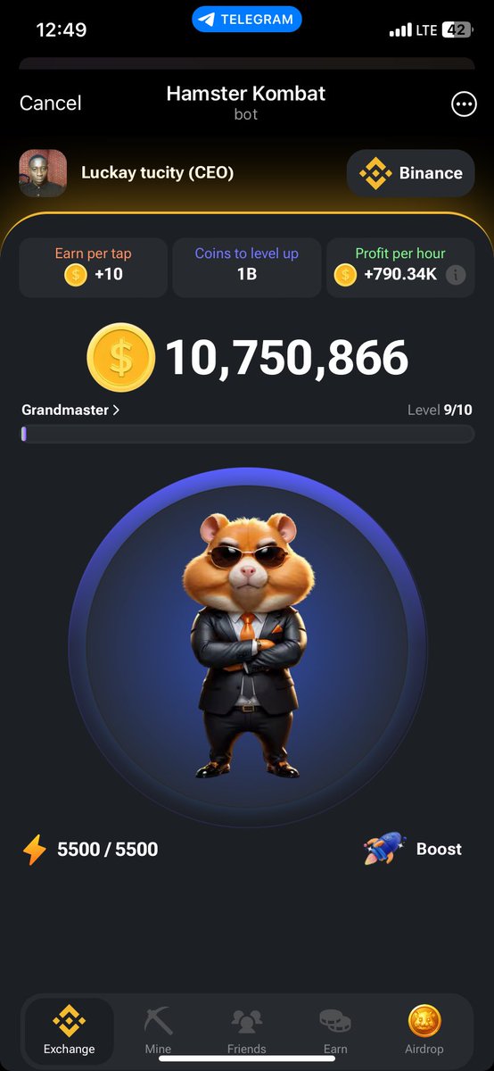 luckayworldwide's tweet photo. @hamster_kombat Right here 💯 https://t.co/uvFFEzgaJ1