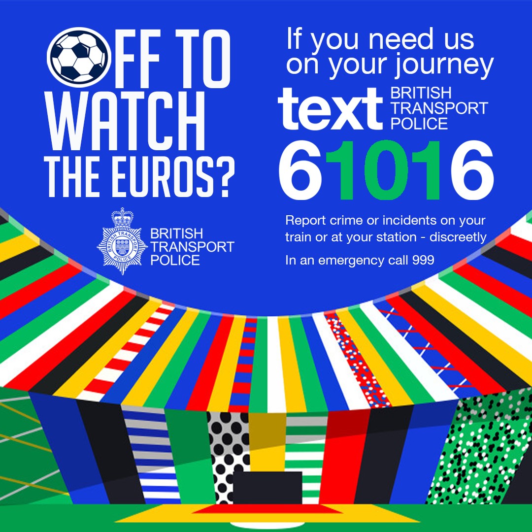 BTP's tweet image. ⚽ Going out to enjoy the match tonight?  Reach out to our officers if you need help. ⚽ 

Let's make it a great and save night for everyone. 

Text 61016 if you need us. Always call 999 in an emergency. 

#StaySave #EnjoyTheGame #Euros 💙 🚔