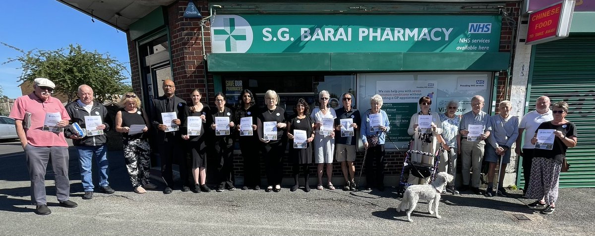 Thank you to all our wonderful patients who came at 9am this morning to support our action today to #saveourpharmacies. One lady’s family have been using our pharmacy since it opened in the 1930s, 3 generations have had the benefit,will future generations? Fair funding is the ask