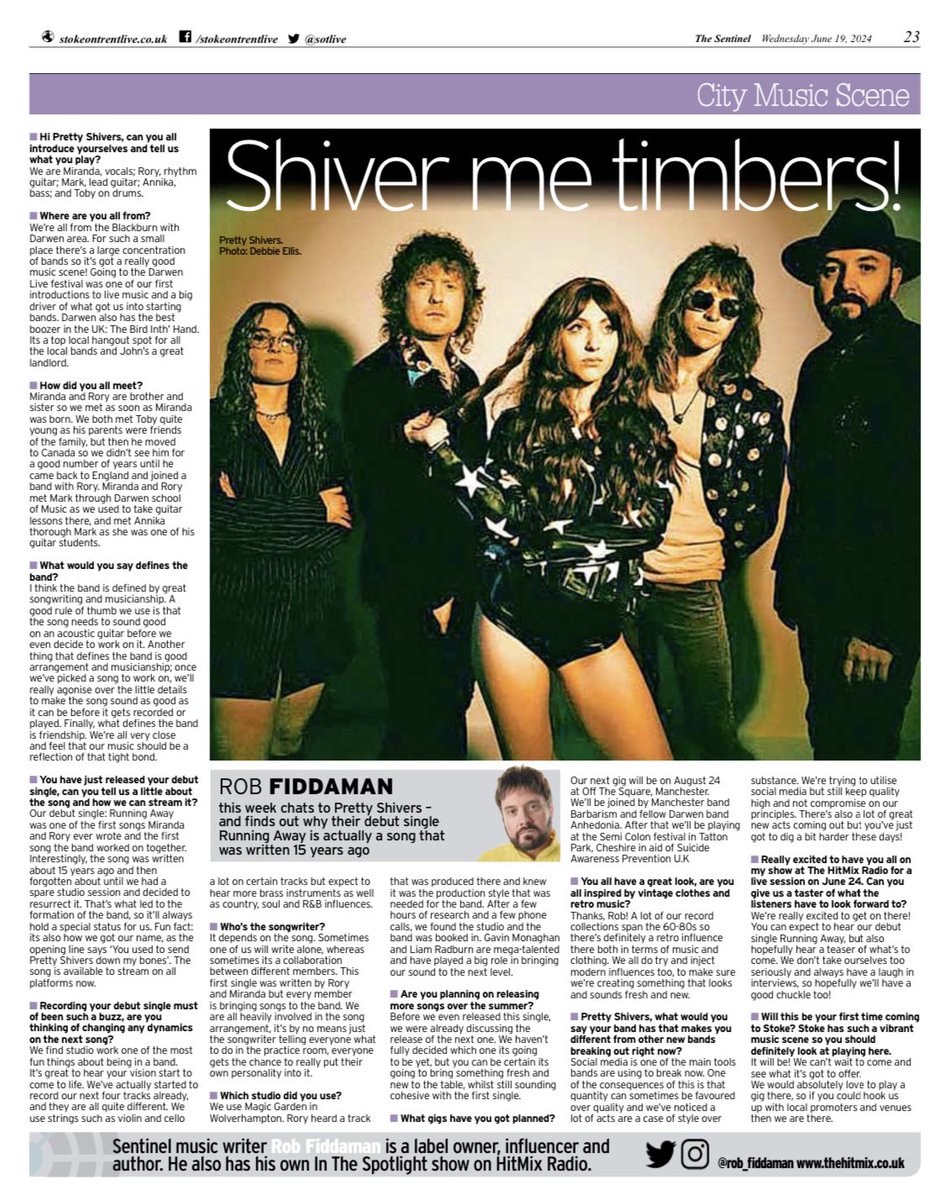 This week <a href="/Sotlive/">StokeonTrentLive</a> I caught up with <a href="/PrettyShivers/">Pretty Shivers</a> ahead of there live session on my show Monday night <a href="/thehitmix/">The Hitmix 107.5 FM</a> .
📸 <a href="/Asupremeshot/">debbie ellis</a>