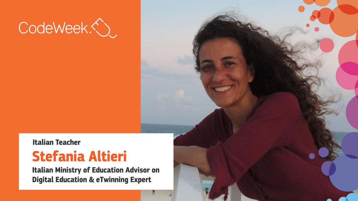 CodeWeekEU's tweet photo. 🎙️🇮🇹In our #EUCodeWeek podcast, we talk to Stefania Altieri about the eTwinning platform, which links schools across Europe.  

Originally a teacher, Stefania works at the Italian Ministry of Education, helping schools digitalise.  

Join us 👉 https://t.co/6L8iLlVPuF #coding https://t.co/7zx1A2F11q