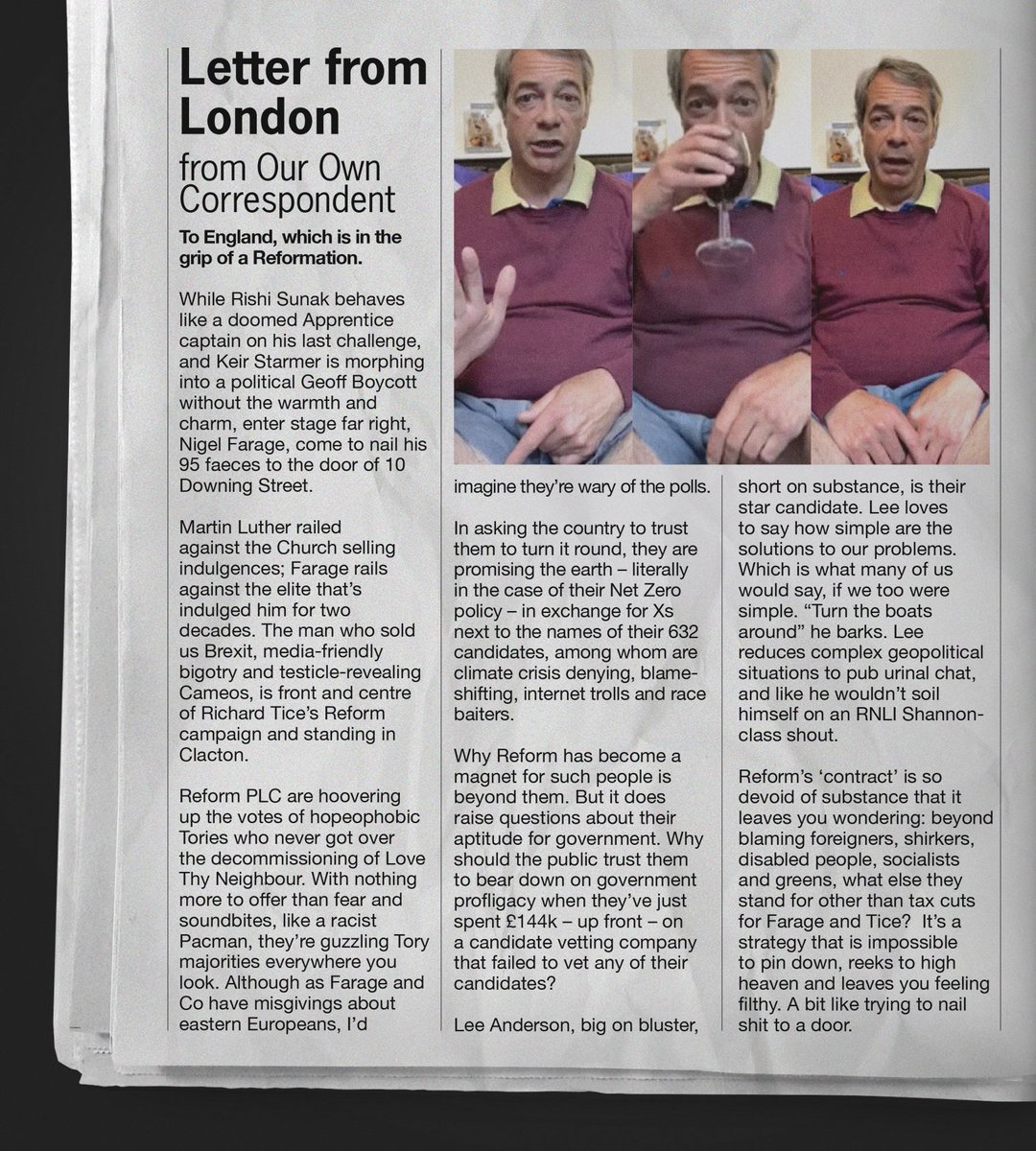 NEW: The Papua New Guinea Courier's London correspondent on Nigel Farage and Reform.