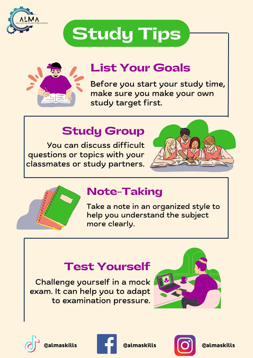 AlmaSkill's tweet image. 📚STUDY TIPS📚
#TipsStudy
#AlmaSkill