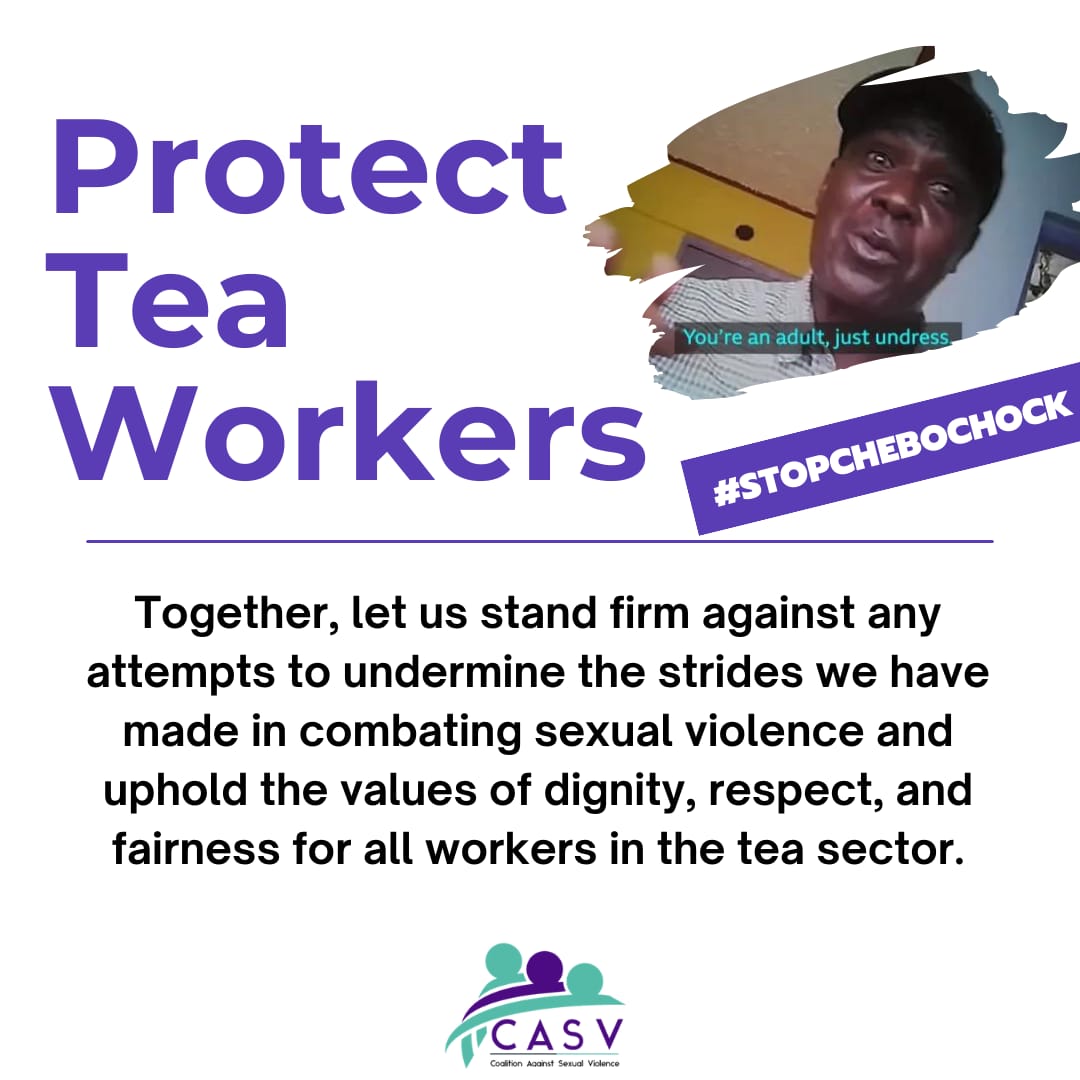 No one should ever have to endure sexual harassment. Let's create a safe and respectful environment for all. #Respect"
#protectteaworkers
#stopchebochok 
<a href="/WomenWw/">Women Working Worldwide</a> 
<a href="/sainsburys/">Sainsbury's</a> 
<a href="/Morrisons/">Morrisons</a> 
@KTDATea <a href="/IEBCKenya/">IEBC</a>