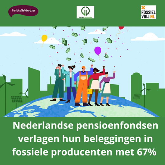 🎂Goed nieuws! 7 grote Nld pensioenfondsen hebben sinds het klimaatakkoord v Parijs hun beleggingen in fossiele producenten zoals Shell &amp; Exxon Mobil met gemiddeld 67% verlaagd. Dat blijkt uit onderzoek van <a href="/EGeldwijzer/">Eerlijke Geldwijzer</a> <a href="/groenpensioenNL/">PensioenVergroeners</a> en <a href="/FossielvrijNL/">Fossielvrij NL</a>👉bit.ly/3VhkJ3S
