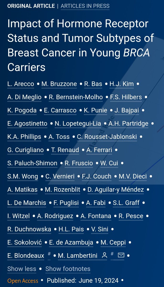 dr_yakupergun's tweet image. The full text of the study by @Lucarecco et al., presented at #ASCO24, has now been published in @Annals_Oncology

💥In young BRCA carriers, luminal A-like disease has the worst DFS compared to other subtypes, and HR status is not a strong positive prognostic factor

@OncoAlert…