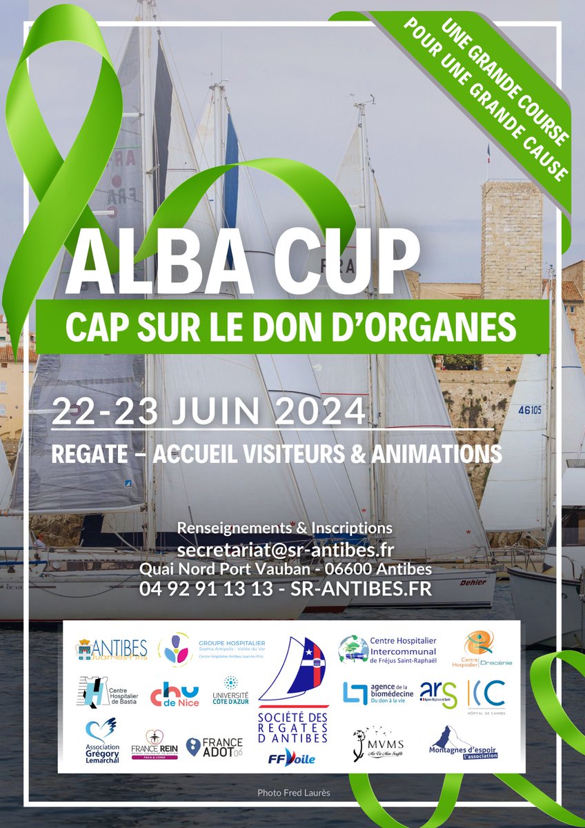 Le monde de la voile s'apprête à vivre un événement unique les 22 et 23 Juin.
L'ALBA CUP, sera bien plus qu'une compétition sportive : elle donnera l’occasion de sensibiliser le public à l'importance du don d'organes.
+ Infos : tinyurl.com/mr2vfz4z
<a href="/ag_biomedecine/">Agence de la biomédecine</a> <a href="/ARSPaca/">ARS Paca</a>