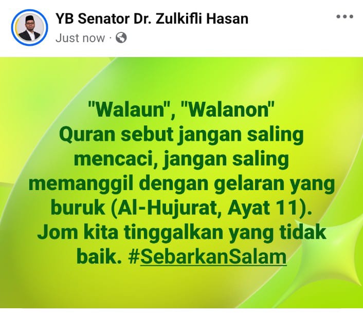 YB Senator Dr. Zulkifli Hasan tweet media
