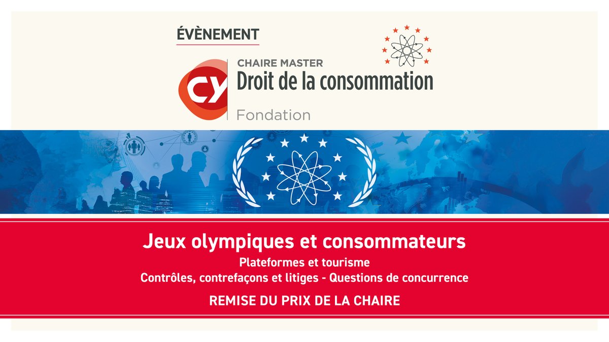 Retrouvez la captation de notre colloque "Jeux olympiques et consommateurs" du lundi 17 juin dernier sur notre site chairedroitdelaconsommation.cyu.fr/colloques et notre chaîne youtube youtube.com/playlist?list=…