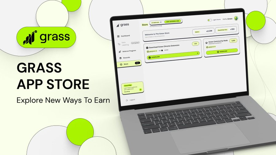 Crypto_AmatorPL's tweet photo. GRASS APP STORE 🌱
Dobrze znany nam @getgrass_io wprowadza #GrassAppStore 👀
W sklepie dostępne będą bezpłatne aplikacje i pierwszą z nich jest Grass Community Node.
Działa on identycznie jak poprzednie rozszerzenie ale daje bonus 1.25X i możliwość testowania nowych funkcji przed innymi.
U mnie już zainstalowany 🔧
Kilka dni temu ruszyła również 6 epoka farmienia!
Nie ma cię tu jeszcze? Wskakuj 👉https://t.co/eEz96T49lf