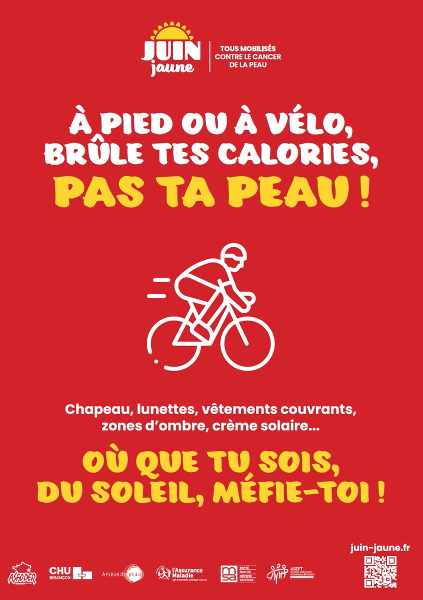 msa_bourgogne's tweet photo. #JuinJaune
☀️ Luttons contre les #Cancers de la peau
➡️ CPAM / MSA Bourgogne / ASEPT FCB / CHU Minjoz Besançon s’associent à l’action Juin Jaune portée par les dermatologues FC (ASFODER @ A fleur de peau) et de Bourgogne pour vous informer sur les risques solaires et se protéger https://t.co/zLvNqz04La