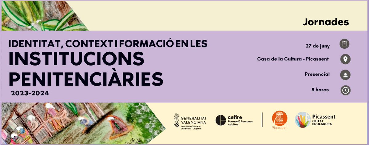 🔊🔊Consulteu les llistes definitives de la jornada "Identitat, Context i Formació en les Institucions Penitenciàries"
🗓️27 de juny
⏳8 hores
🏫Casa de la cultura de Picassent
👇🔗més informació i consulta:
cefire.edu.gva.es/sfp/index.php?…
<a href="/GVA_Cefire/">Formació, Innovació i Recursos per al Professorat</a>