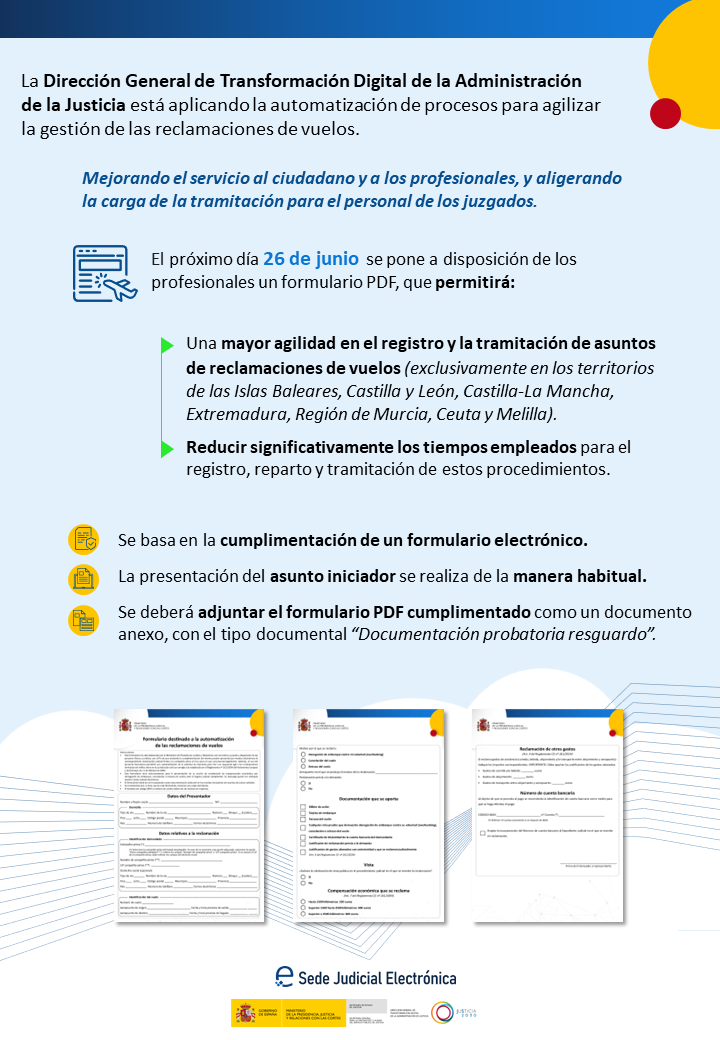 icaib's tweet image. ✈️ℹ️ Desde el próximo día 26 de junio, desde la Sede Judicial Electrónica, será posible iniciar reclamaciones de compensación económica a una compañía aérea en caso de haber sufrido la denegación de embarque, cancelación o retraso de un vuelo.