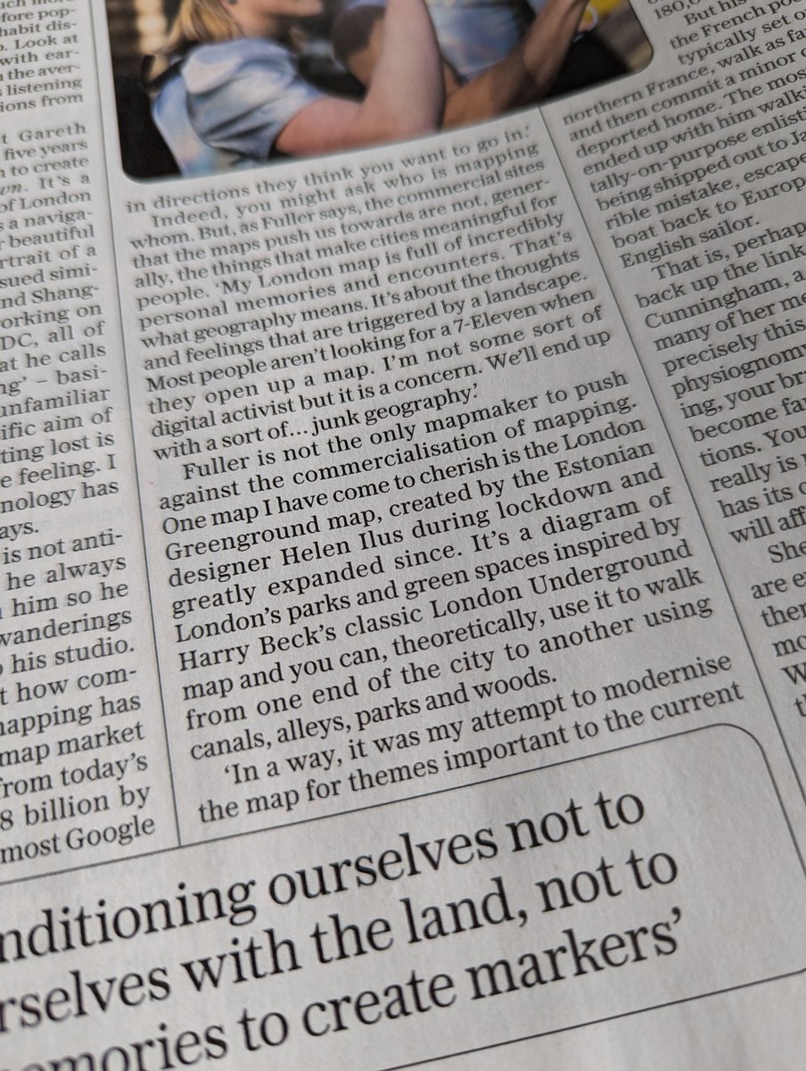 Fascinating story in The Telegraph Magazine about the  skill of walking (and getting lost) by @richardjgodwin 🧭   Greenground Map gets a mention too! 🍃🙌