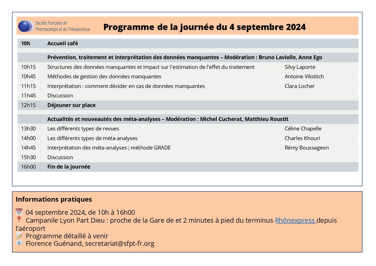 Nos soyez pas une "donnée manquante", inscrivez vous vite à la Rentrée de la méthodologie 2024 
sfpt-fr.org/rentree-de-la-…